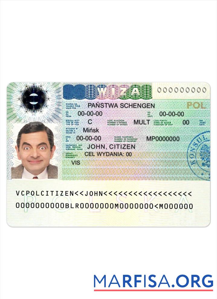 Blank Poland schengen visa download for verification